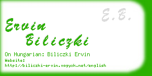 ervin biliczki business card